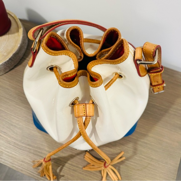 Dooney & Bourke Fairview Drawstring White and Blue Bag - Picture 2 of 13